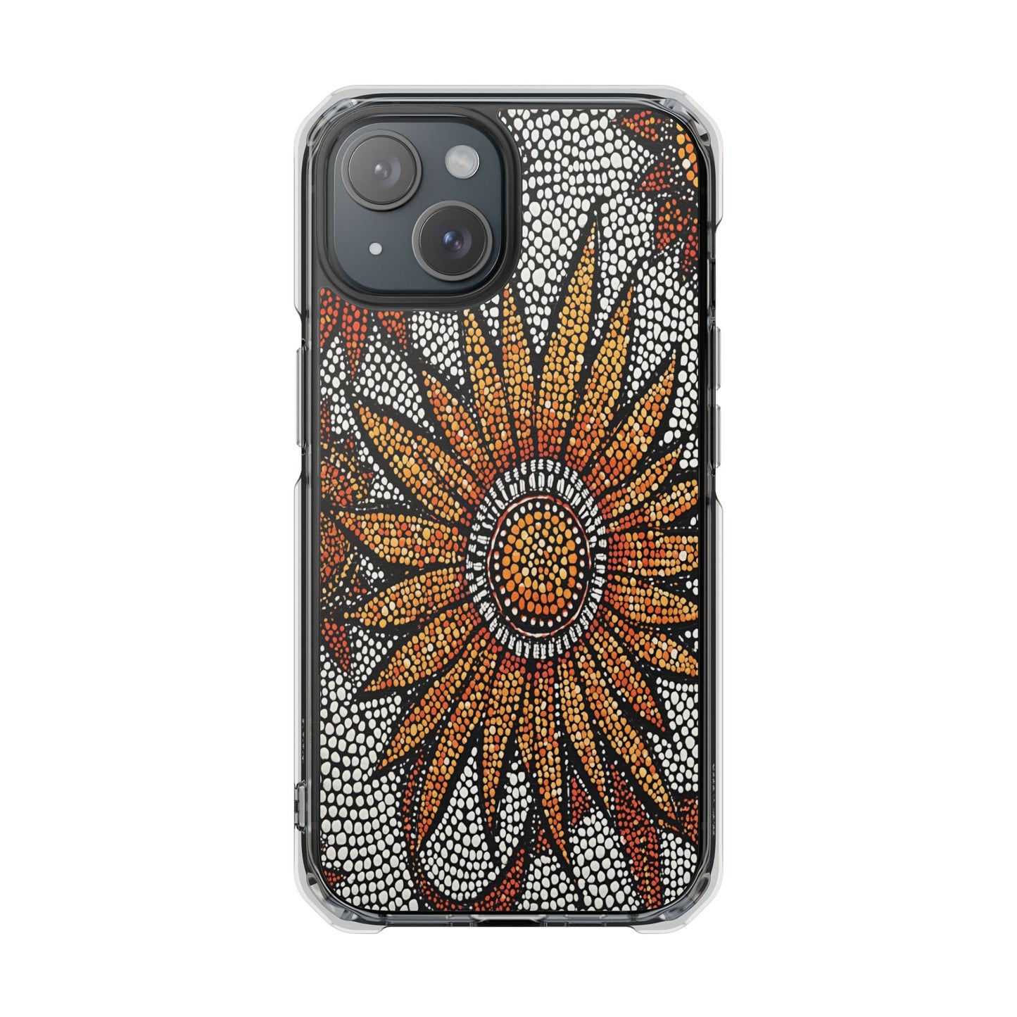 Clear Impact Phone Case — Mosaic Sunflower Magnetic Protective Case