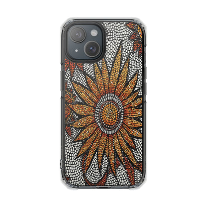 Clear Impact Phone Case — Mosaic Sunflower Magnetic Protective Case