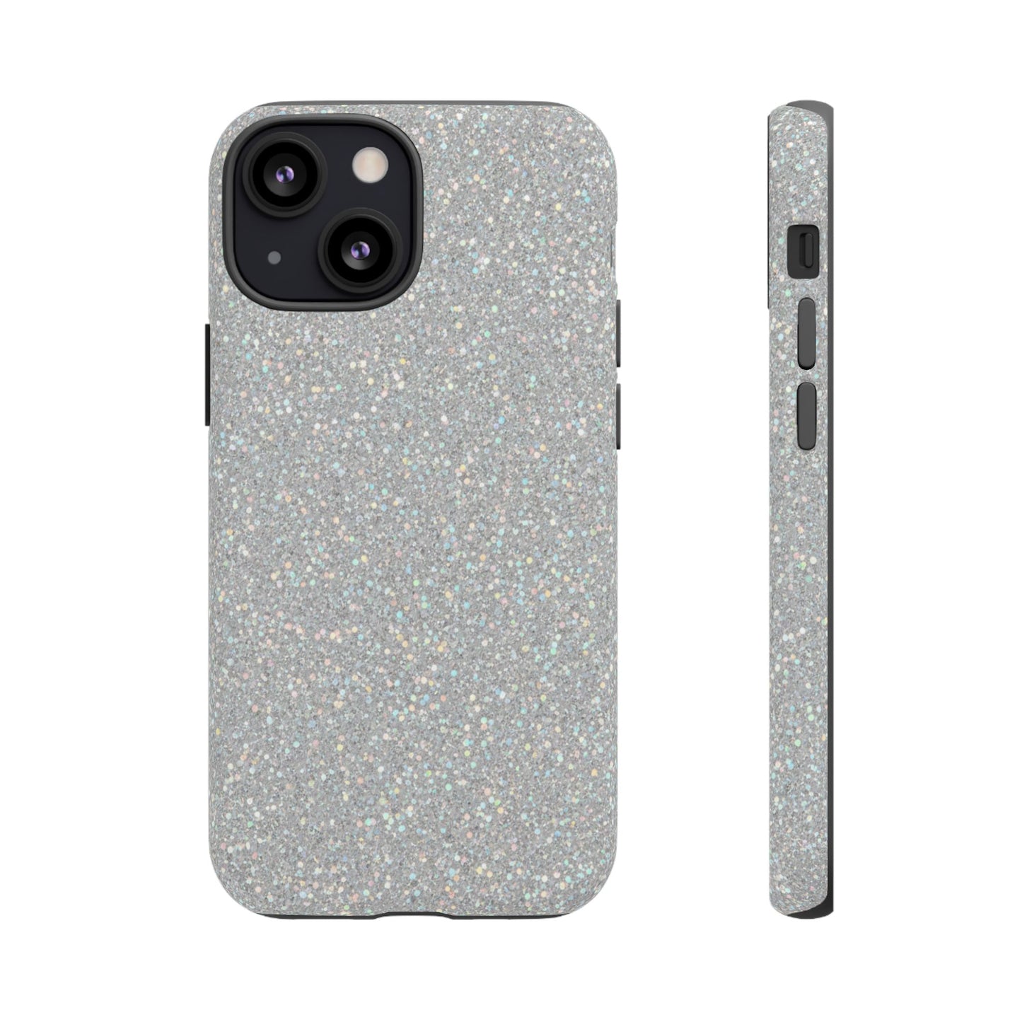 Glitter Silver Tough Phone Case — Sparkling Protective Phone Case
