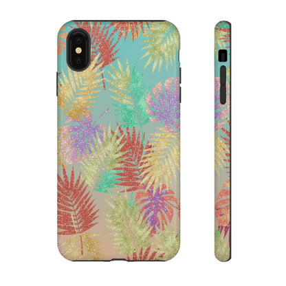 Tropical Palm Leaf Tough Phone Case – Colorful Pastel Botanical Protection