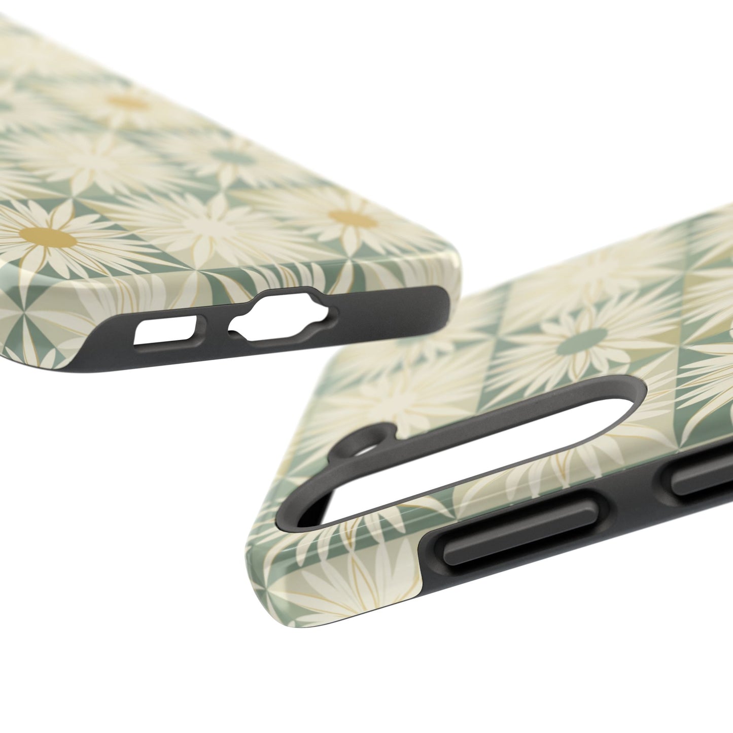 Retro Daisy Tough Phone Case — Vintage Floral Protective Cover for iPhone