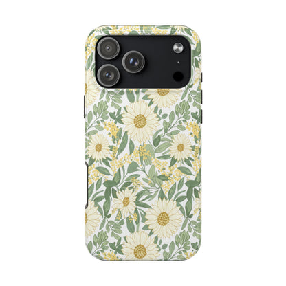 Daisy Meadow Tough Phone Case — Floral Protective Phone Cover
