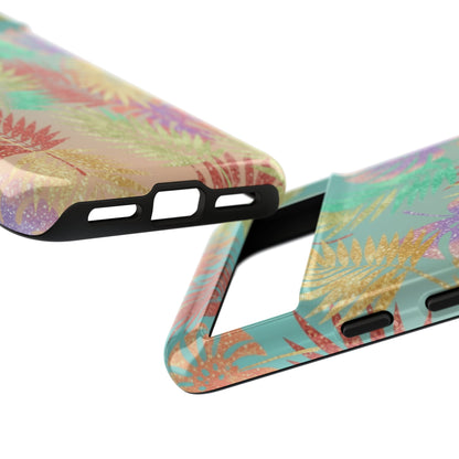 Tropical Palm Leaf Tough Phone Case – Colorful Pastel Botanical Protection