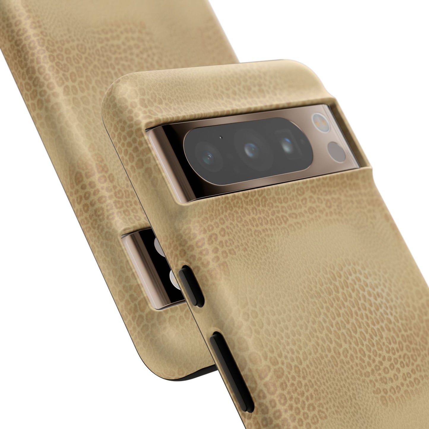 Tan Distressed Leather Texture Phone Case — Rugged Protective iPhone Cover