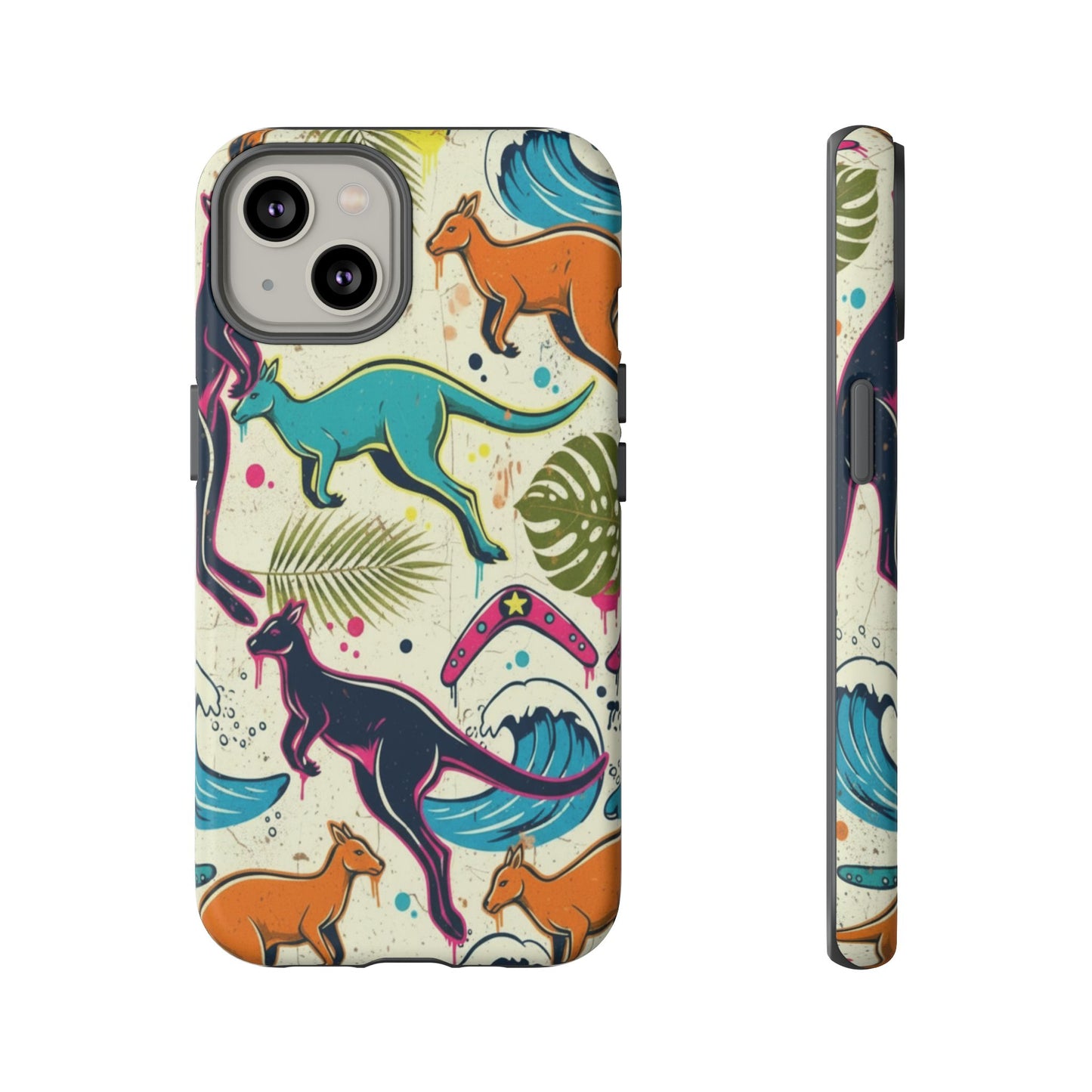 Tough Cases — Colorful Surfing Kangaroo Phone Case