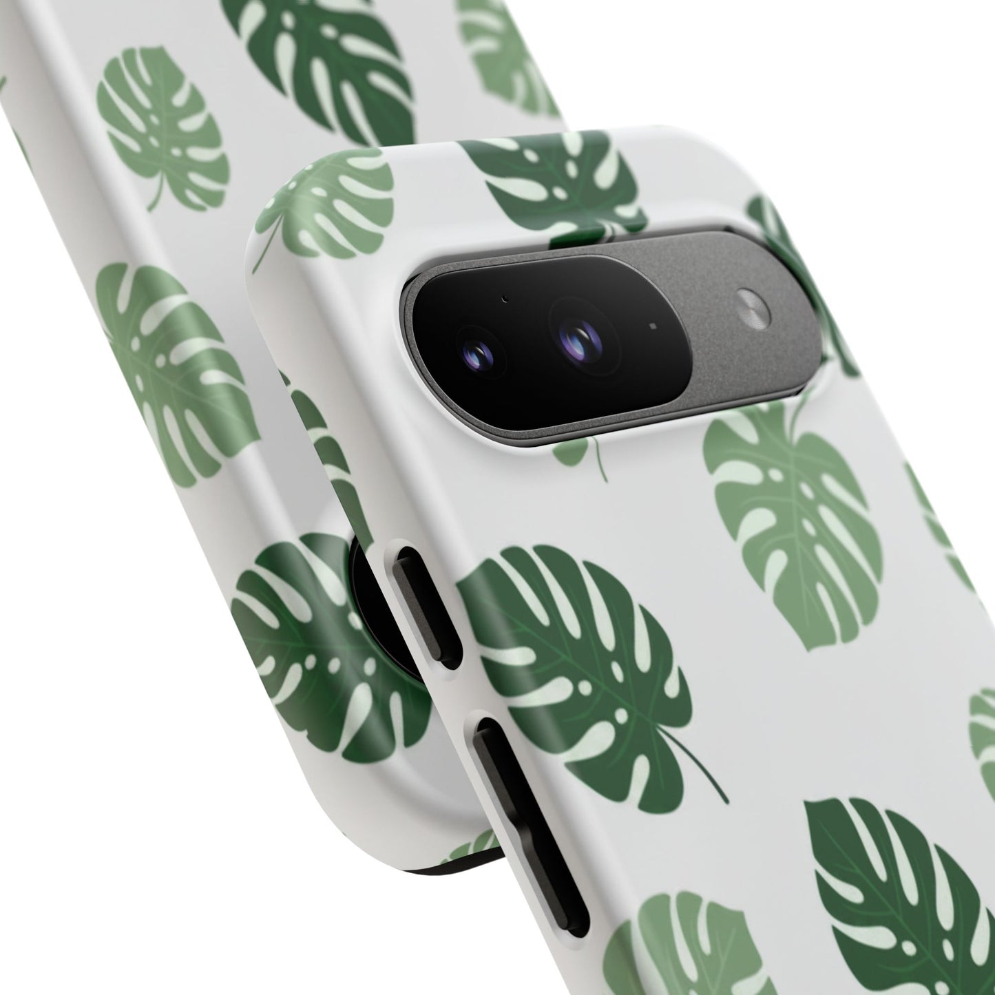 Monstera Leaf Phone Case — Tropical Green Pattern Tough Case
