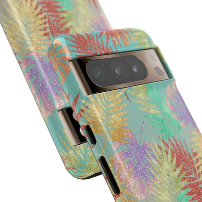Tropical Palm Leaf Tough Phone Case – Colorful Pastel Botanical Protection
