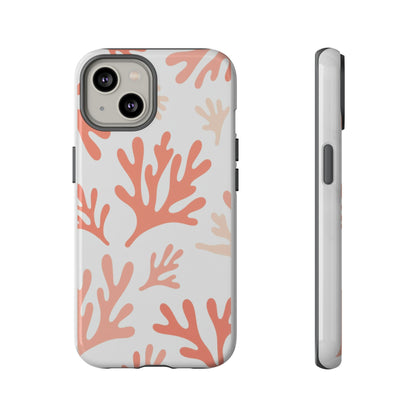 Coral Reef Pattern Tough Phone Case — Pink Beachy Protective Cover