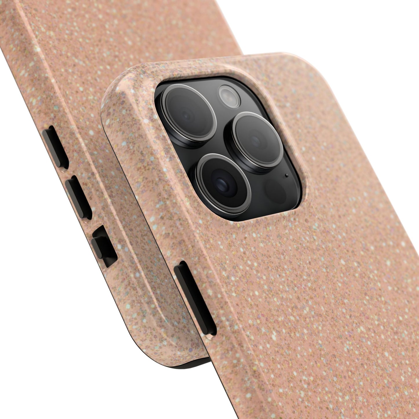 Glitter Rose Gold Tough Phone Case — Sparkling Protective iPhone Cover