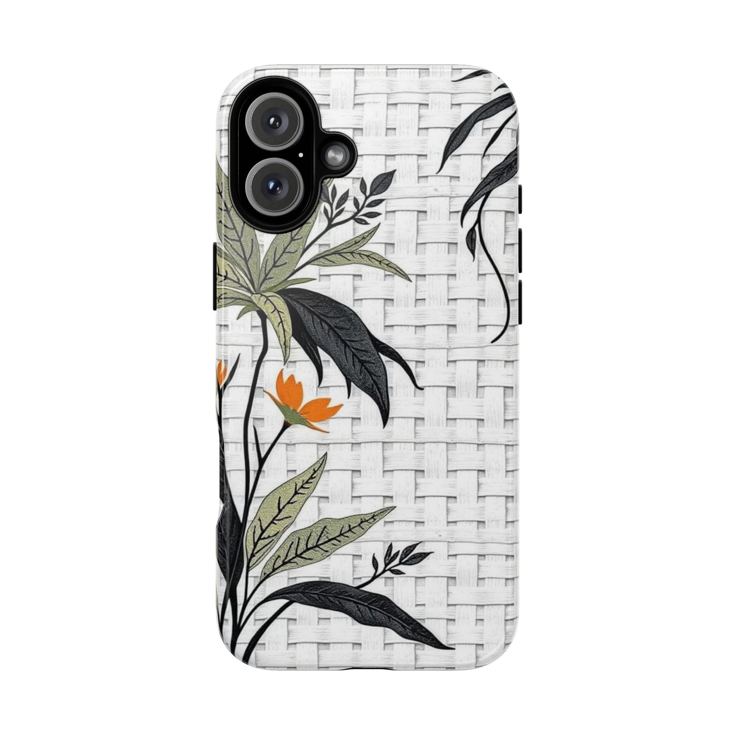 Floral Woven Tough Phone Case — Protective Botanical iPhone Cover