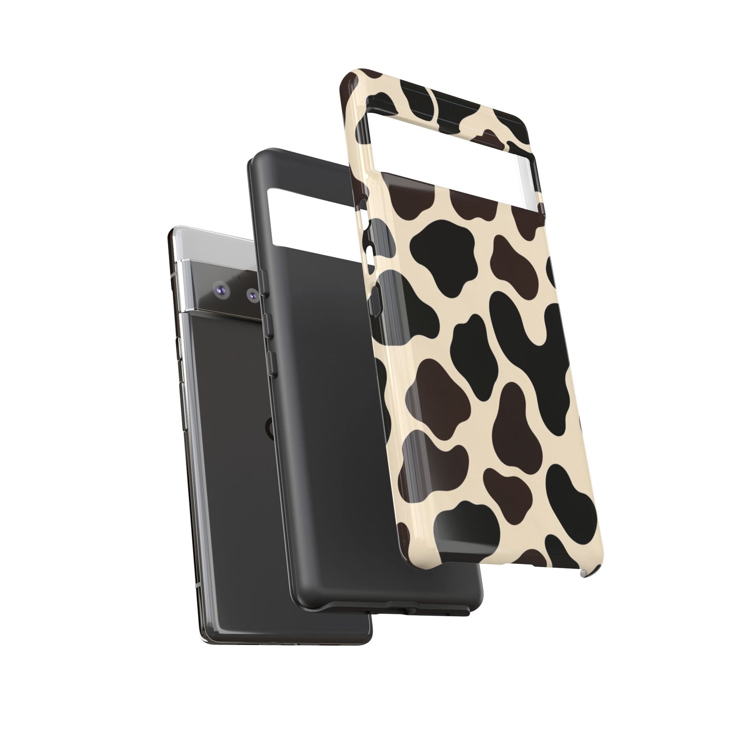 Cow Print Phone Case — Black & Cream Protective  Case