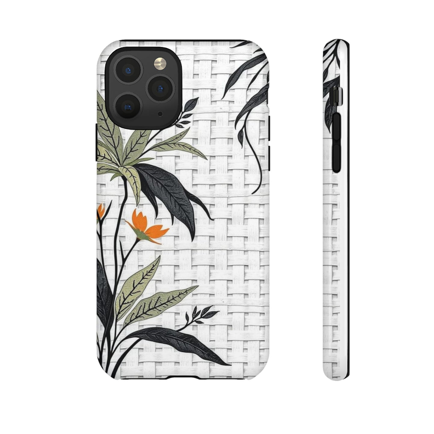 Floral Woven Tough Phone Case — Protective Botanical iPhone Cover