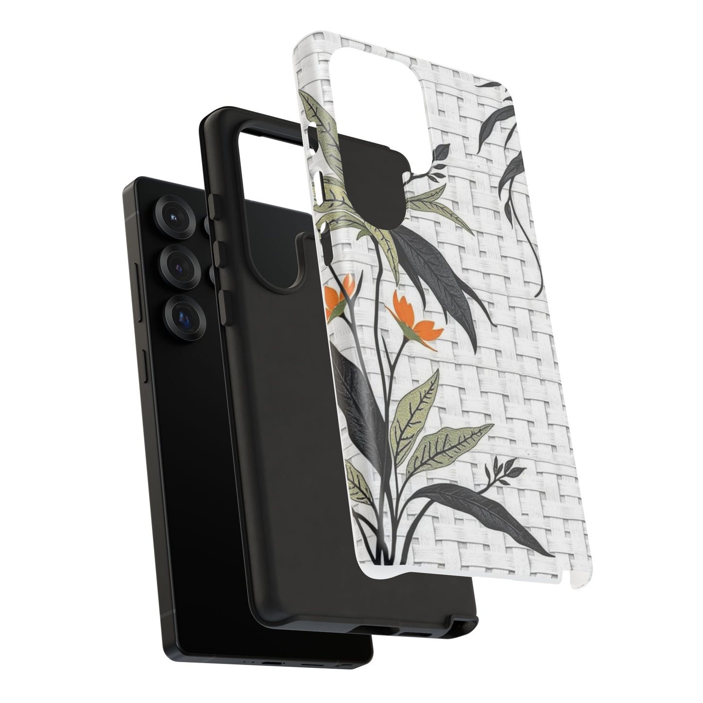 Floral Woven Tough Phone Case — Protective Botanical iPhone Cover