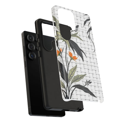 Floral Woven Tough Phone Case — Protective Botanical iPhone Cover