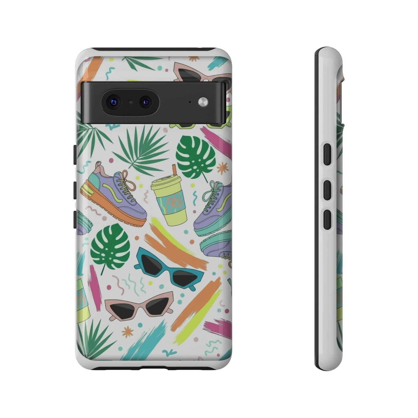 Tough Cases — Colorful Retro Sneakers & Sunglasses Phone Case