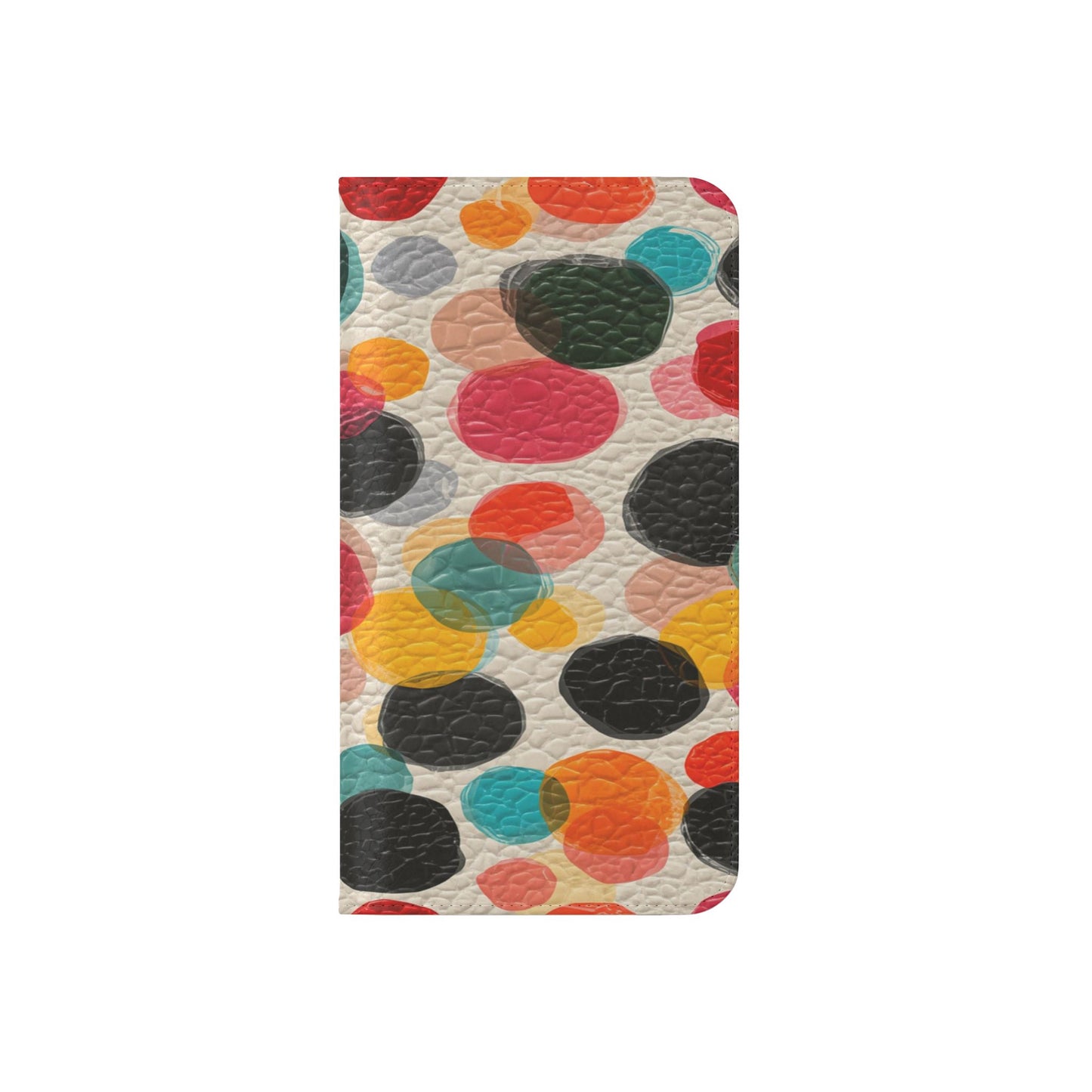 Colorful Confetti Dot Flip Phone Case — Retro Polka Wallet Cover
