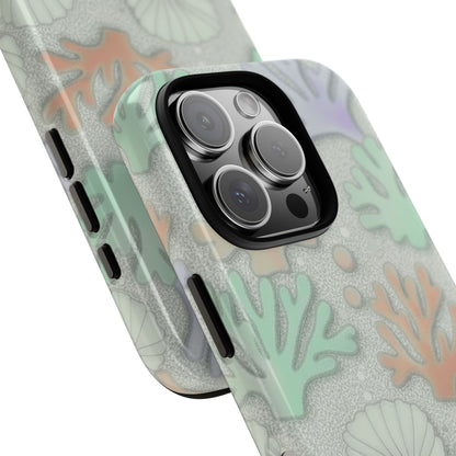 Pastel Coral Reef Tough Phone Case – Sea Shell & Coral Pattern Durable Protector