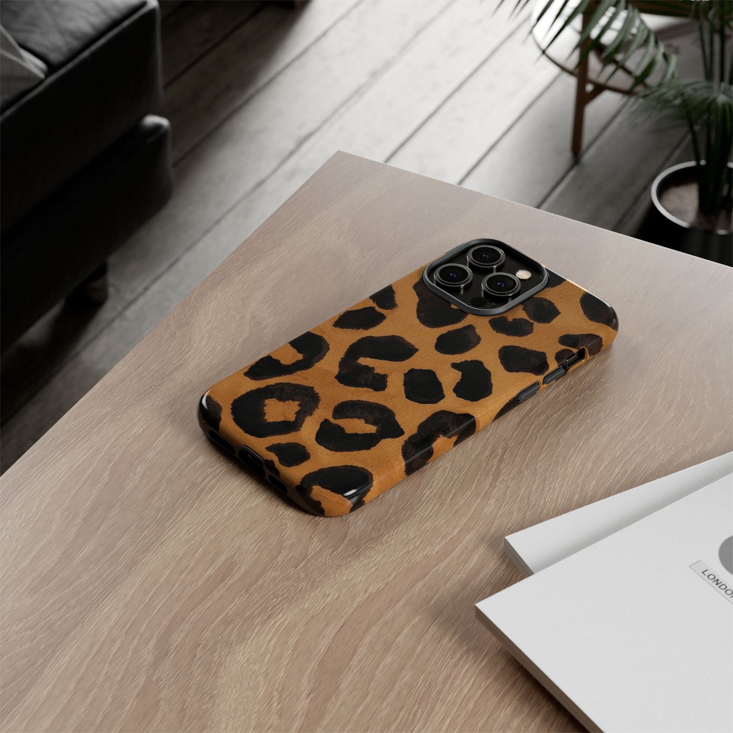 Leopard Print Tough Phone Case — Protective Animal Print iPhone Case
