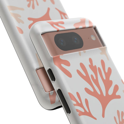 Coral Reef Pattern Tough Phone Case — Pink Beachy Protective Cover