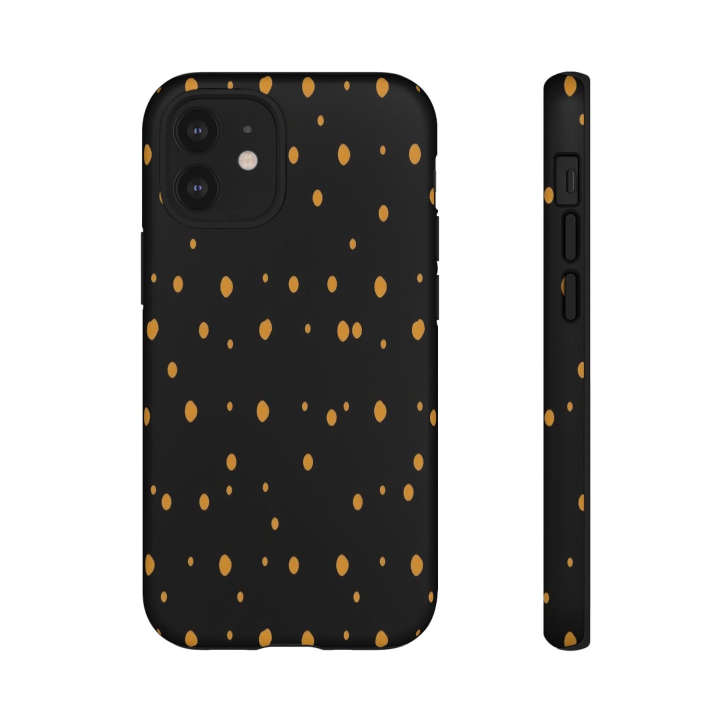 Black & Gold Dot Tough Phone Case — Protective Sparkle Pattern