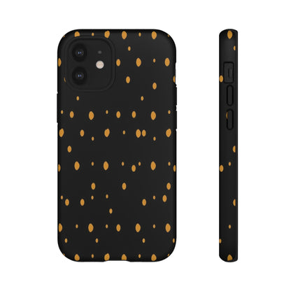 Black & Gold Dot Tough Phone Case — Protective Sparkle Pattern
