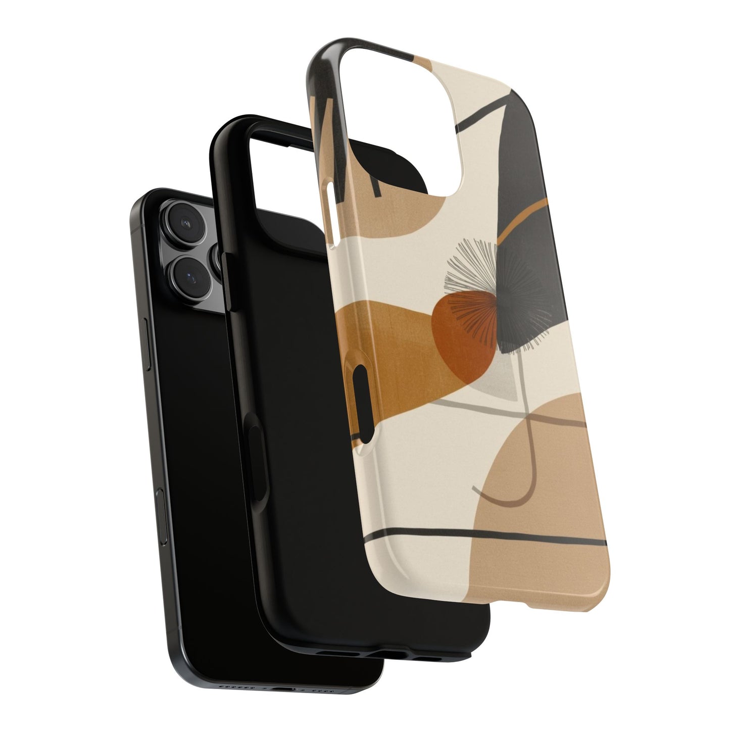 Abstract Earth Tone Phone Case — Mid-Century Minimalist Tough Case