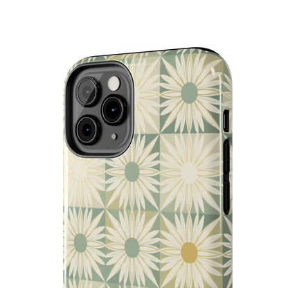 Retro Daisy Tough Phone Case — Vintage Floral Protective Cover for iPhone