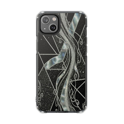 Clear Magnetic Impact Phone Case — Iridescent Geometric Design