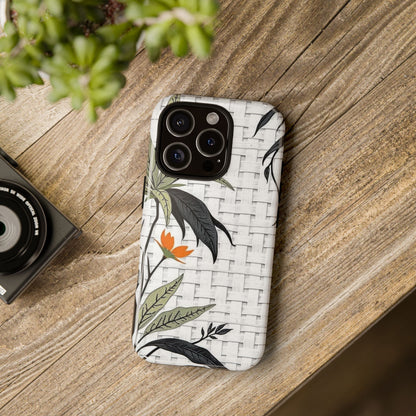 Floral Woven Tough Phone Case — Protective Botanical iPhone Cover