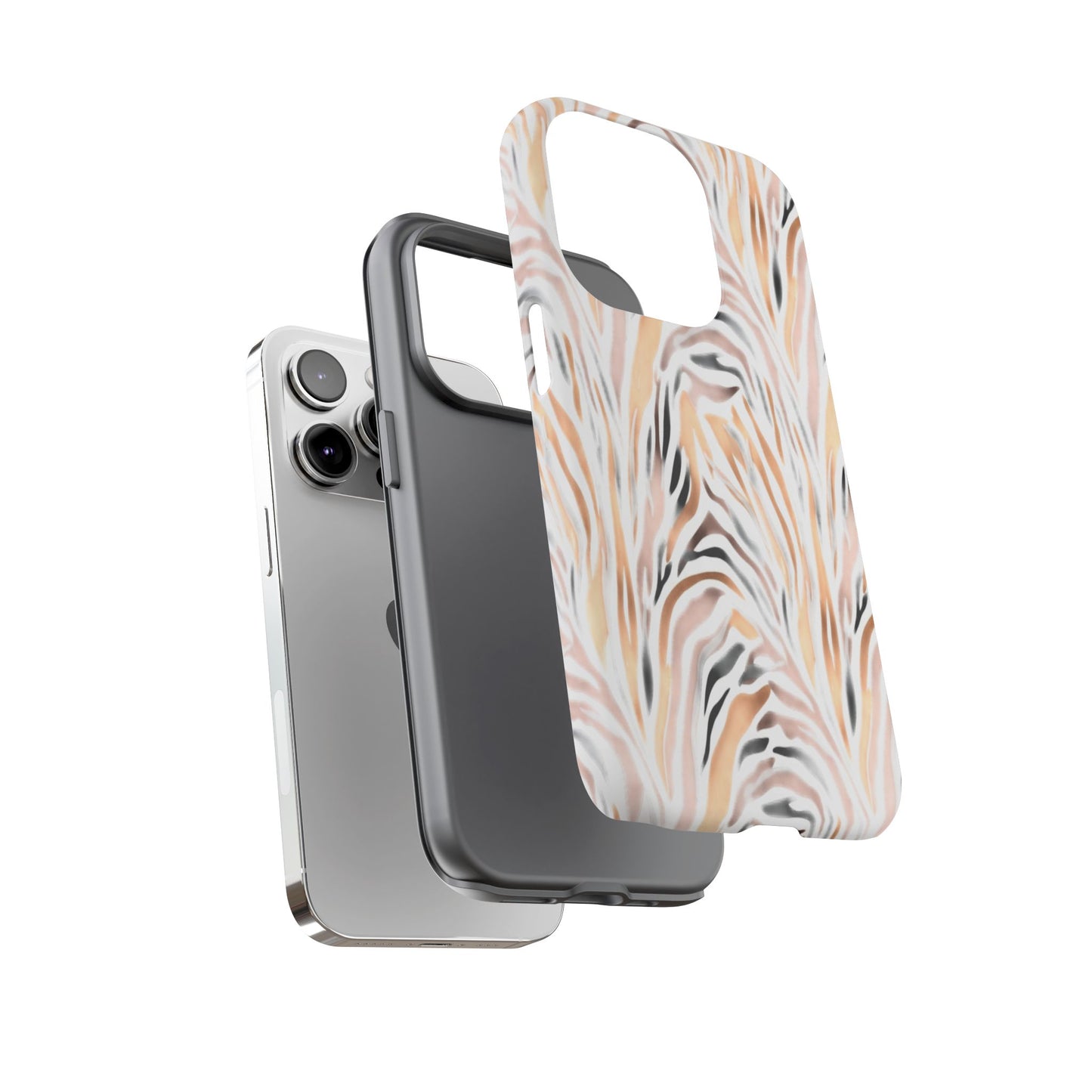 Tough Case — Neutral Watercolor Tiger Stripe Phone Case