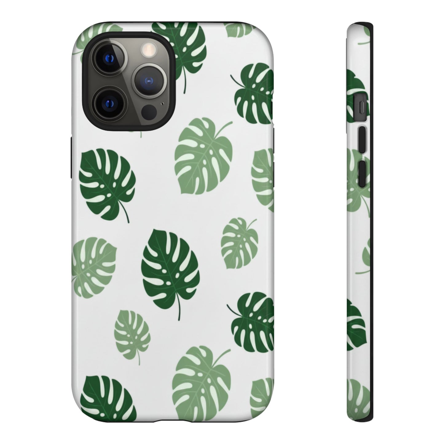 Monstera Leaf Phone Case — Tropical Green Pattern Tough Case