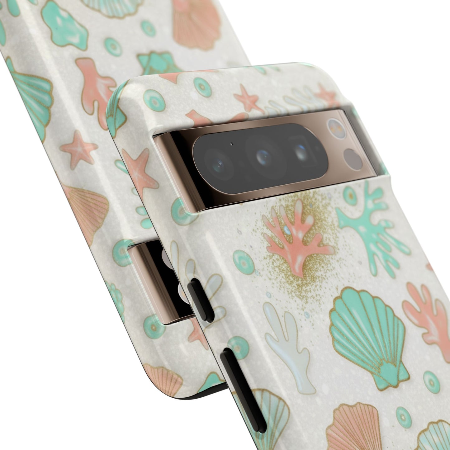 Seashell Coral Phone Case — Pastel Beach Shells Protective Tough Case