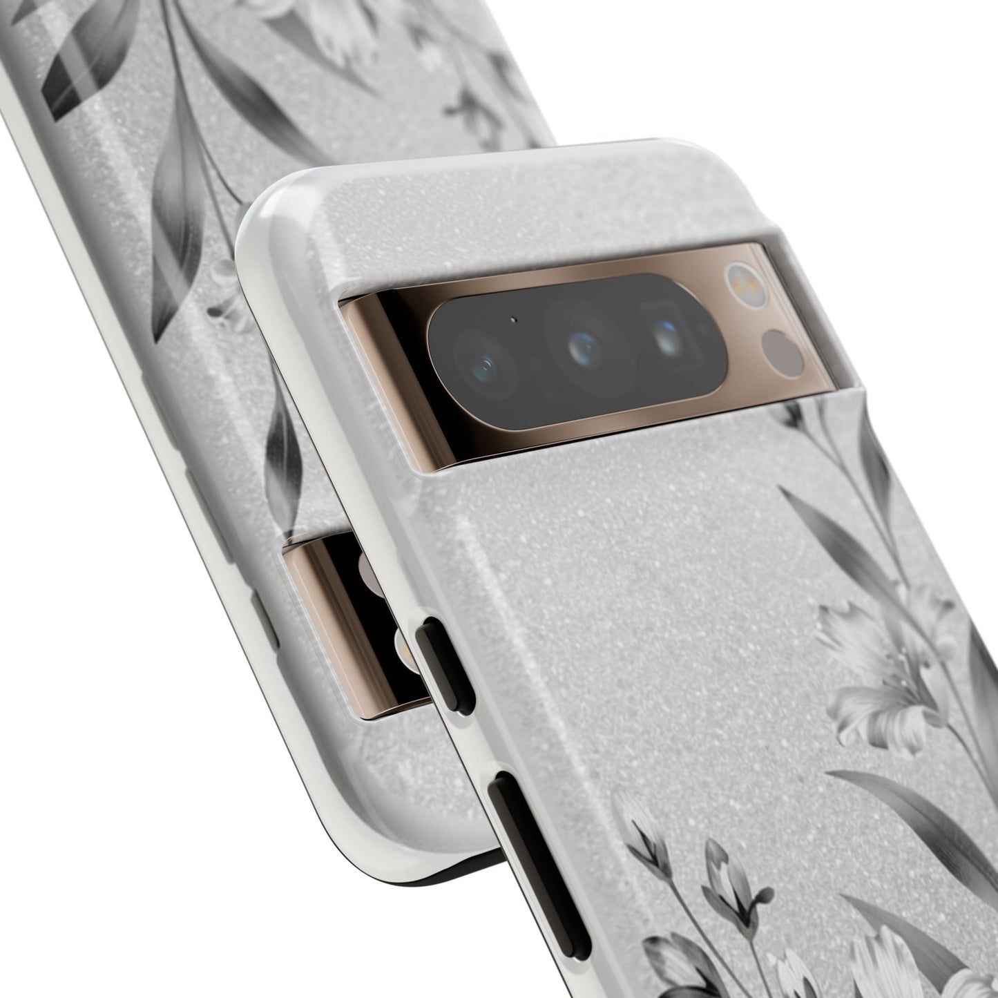 Floral Monochrome Phone Case — Elegant Black & White Lily Design
