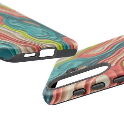 Abstract Contour Phone Case — Colorful Topographic Pattern Tough Case