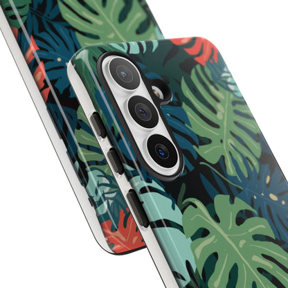 Tropical Monstera Phone Case — Colorful Leaf Protective Tough Case
