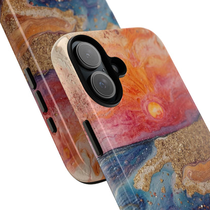 Sunset Coast Phone Case — Colorful Abstract Beach Art Tough Case