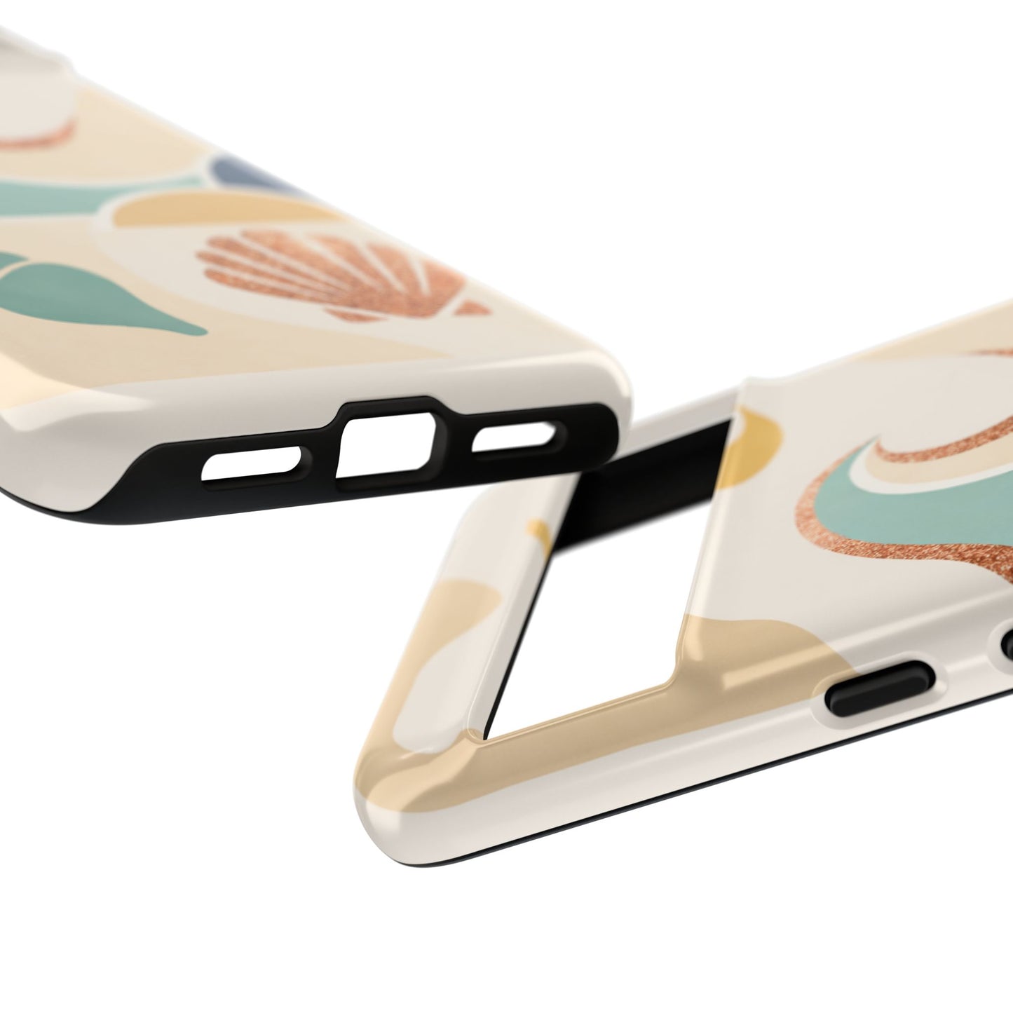Sea Breeze Tough Phone Case — Retro Waves & Shells Design