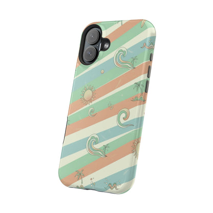 Magnetic Impact-Resistant Phone Case — Retro Surf Stripes
