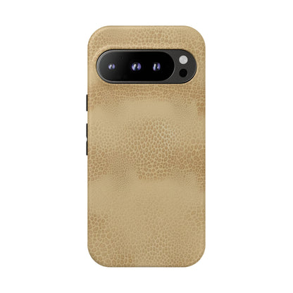 Tan Distressed Leather Texture Phone Case — Rugged Protective iPhone Cover
