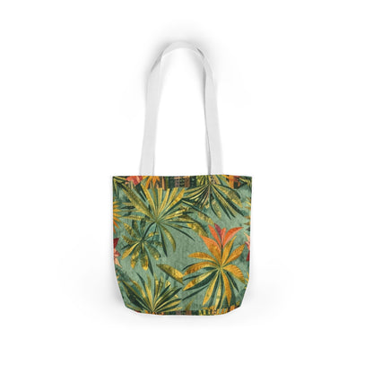 Tropical Palm Canvas Tote Bag – Vintage Green Botanical Beach Market Bag