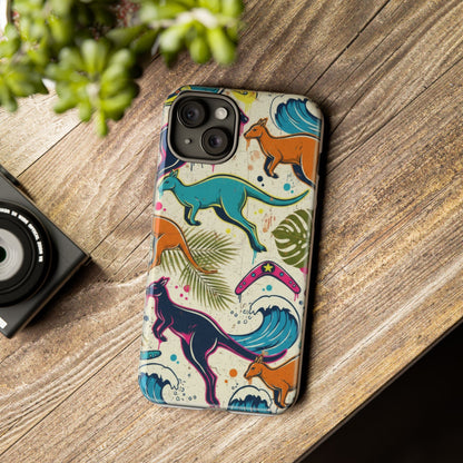 Tough Cases — Colorful Surfing Kangaroo Phone Case
