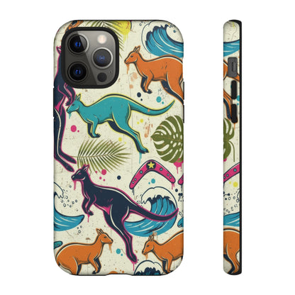 Tough Cases — Colorful Surfing Kangaroo Phone Case