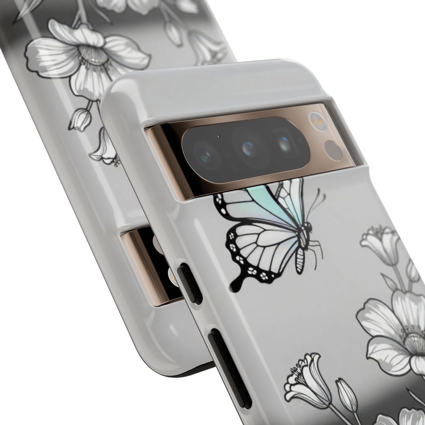 Butterfly & Wildflower Tough Phone Case — Durable Floral Phone Cover