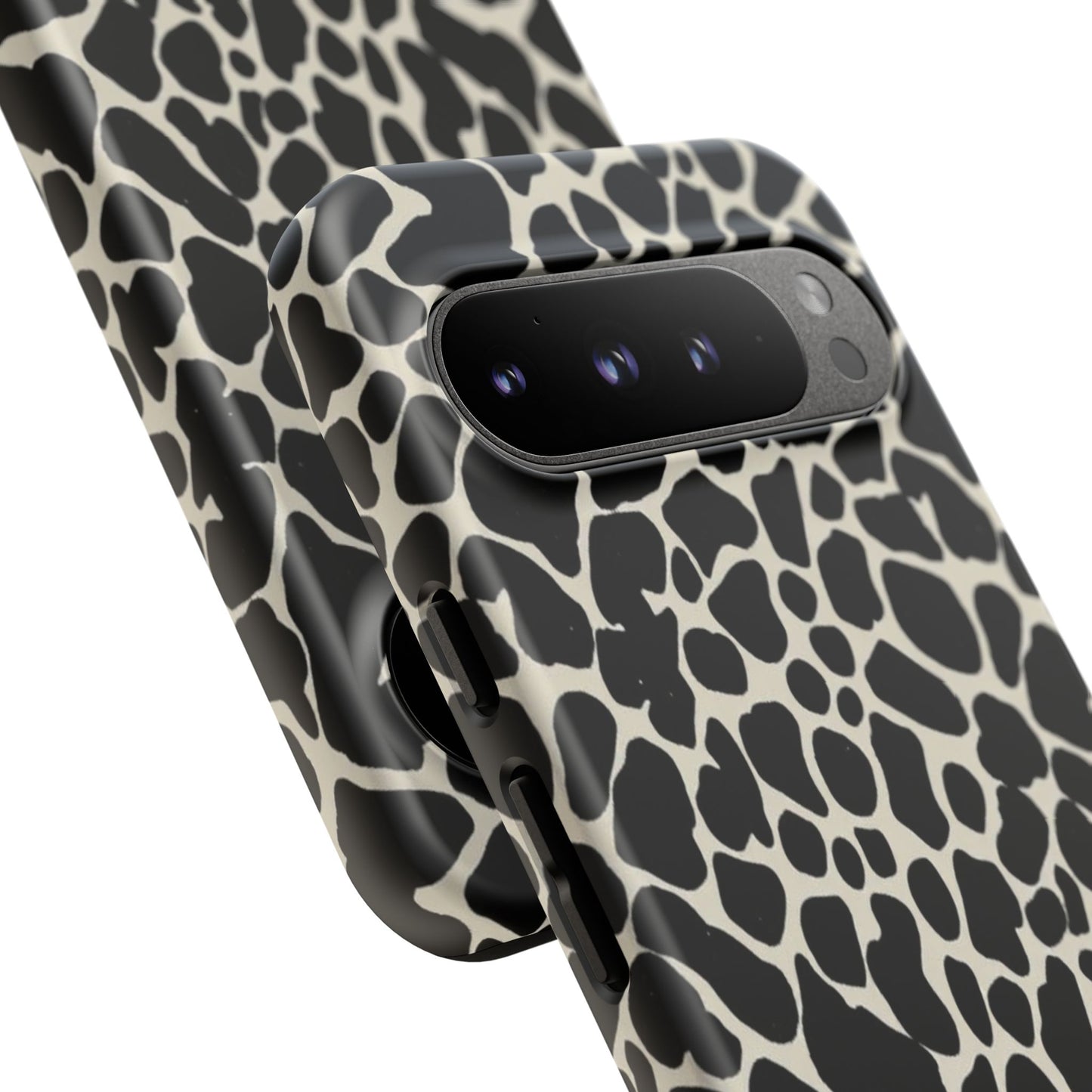 Black and White Cowhide Phone Case — Protective Tough Case