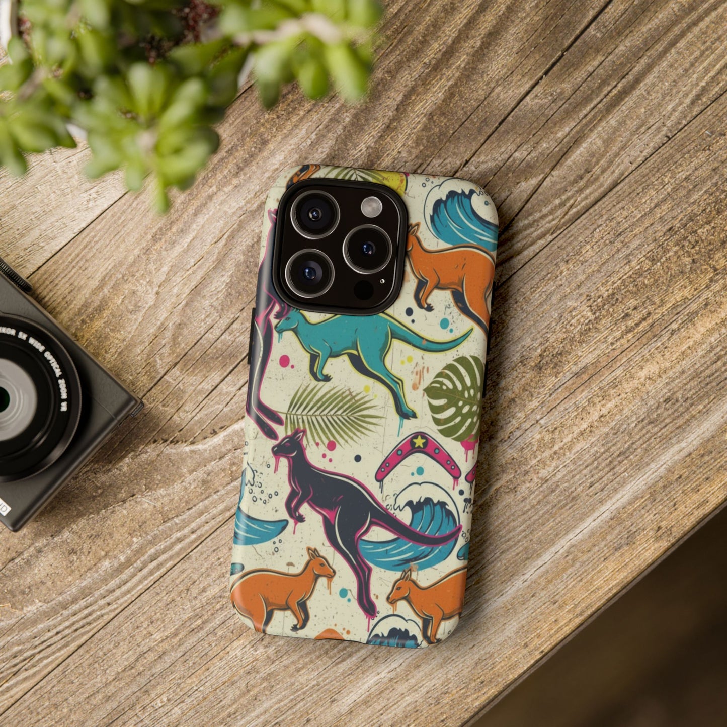 Tough Cases — Colorful Surfing Kangaroo Phone Case