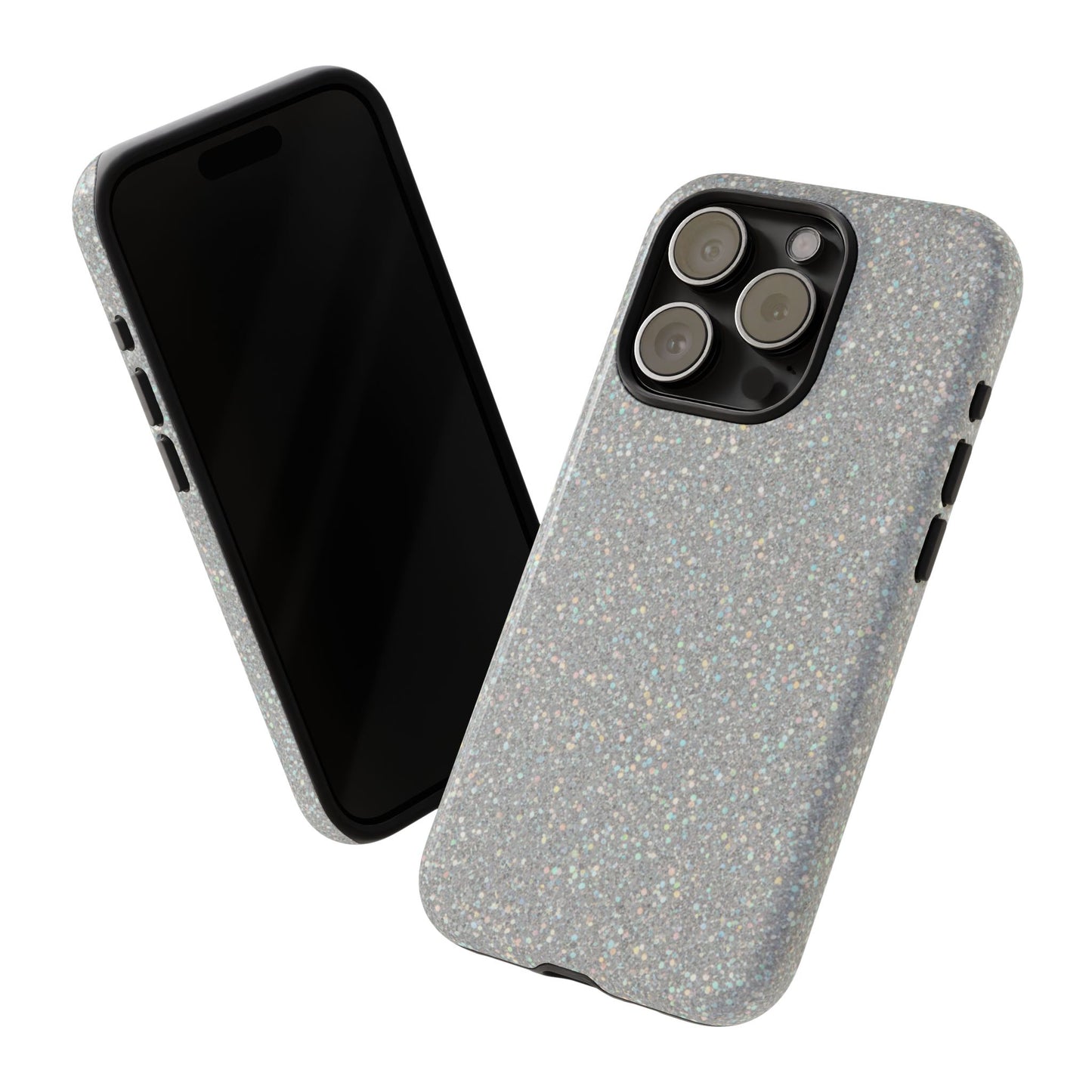 Glitter Silver Tough Phone Case — Sparkling Protective Phone Case