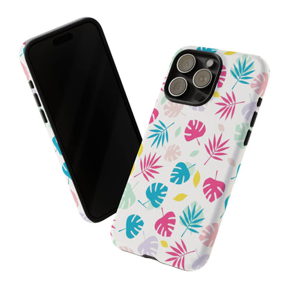 Tropical Leaf Phone Case — Colorful Pastel Monstera & Palm iPhone Case