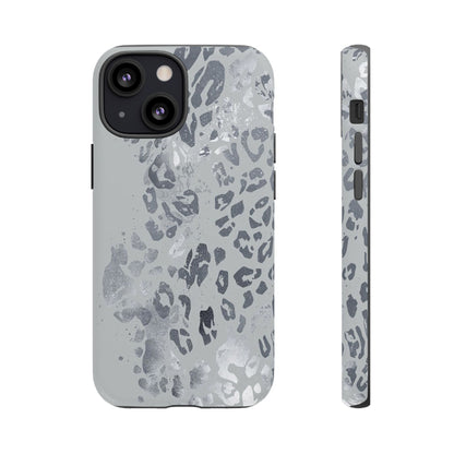 Gray Leopard Print Tough Phone Case