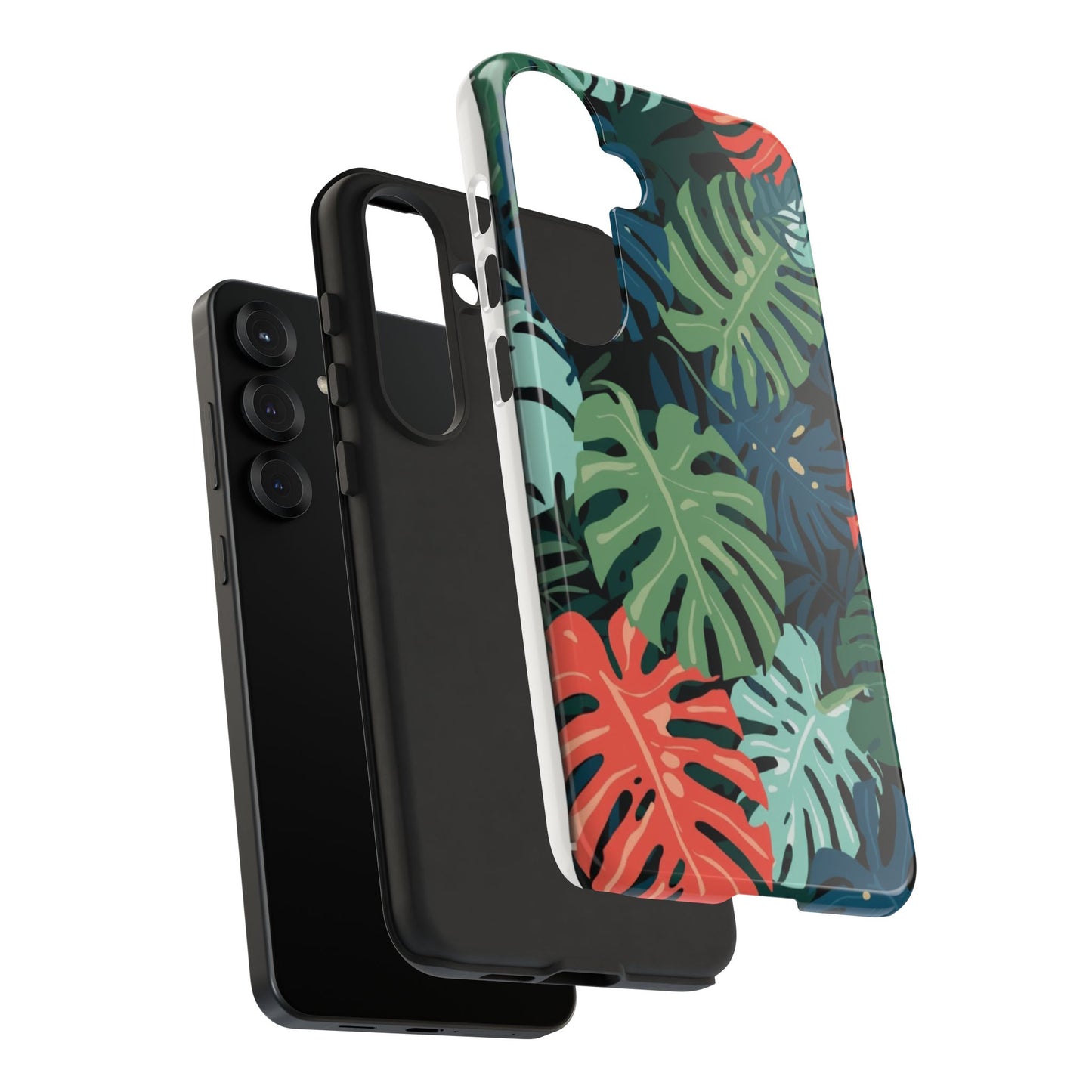 Tropical Monstera Phone Case — Colorful Leaf Protective Tough Case