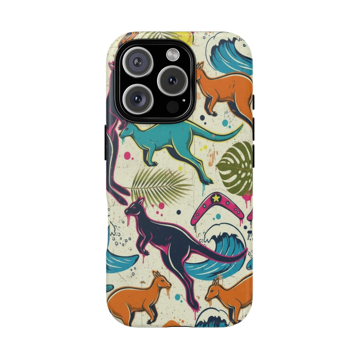 Tough Cases — Colorful Surfing Kangaroo Phone Case